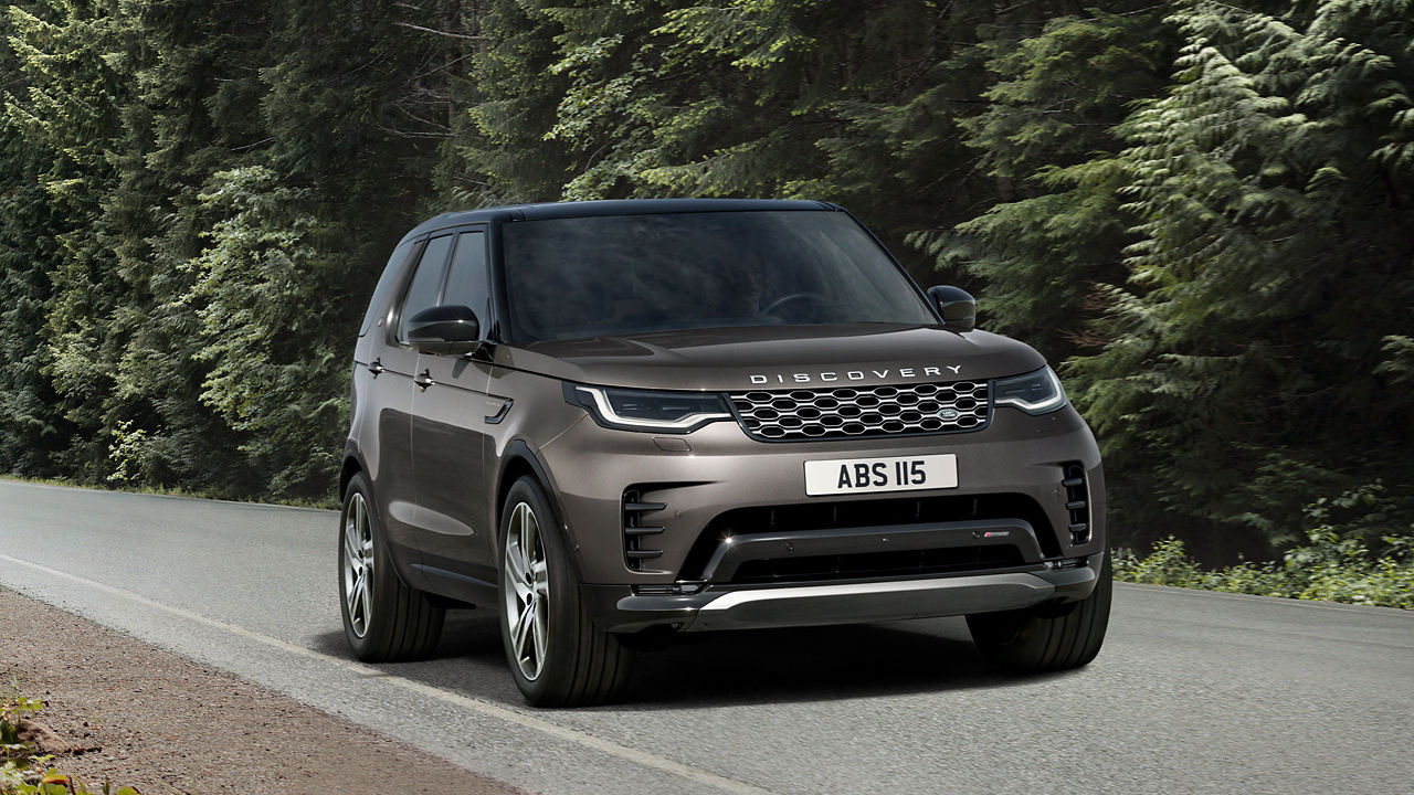 Parked Discovery on highway road